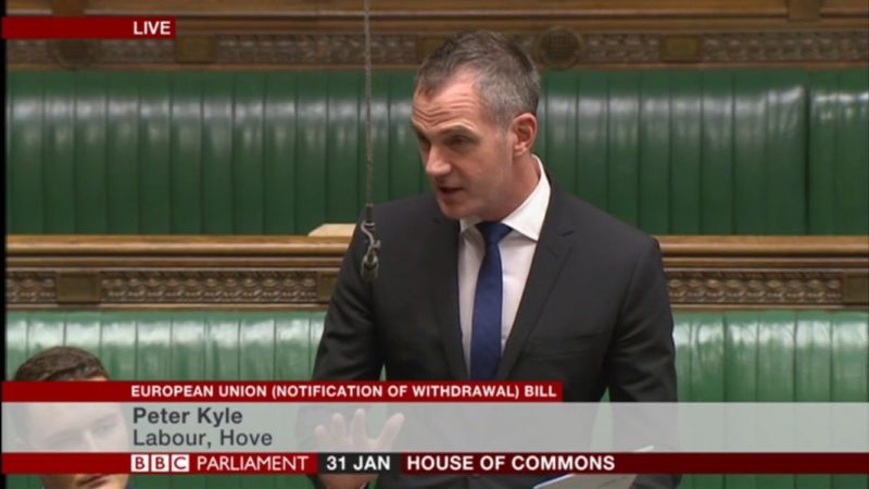 Peter Kyle MP standing up for Hove and Portslade in Parliament 