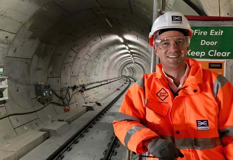 Peter Kyle MP learning about tunnelling and rail maintenance 