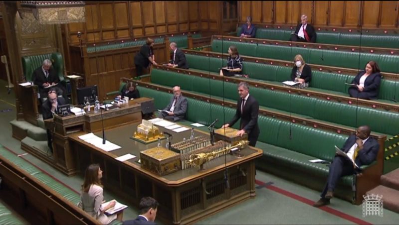 Peter Kyle speaking from the Front bench in Parliament.