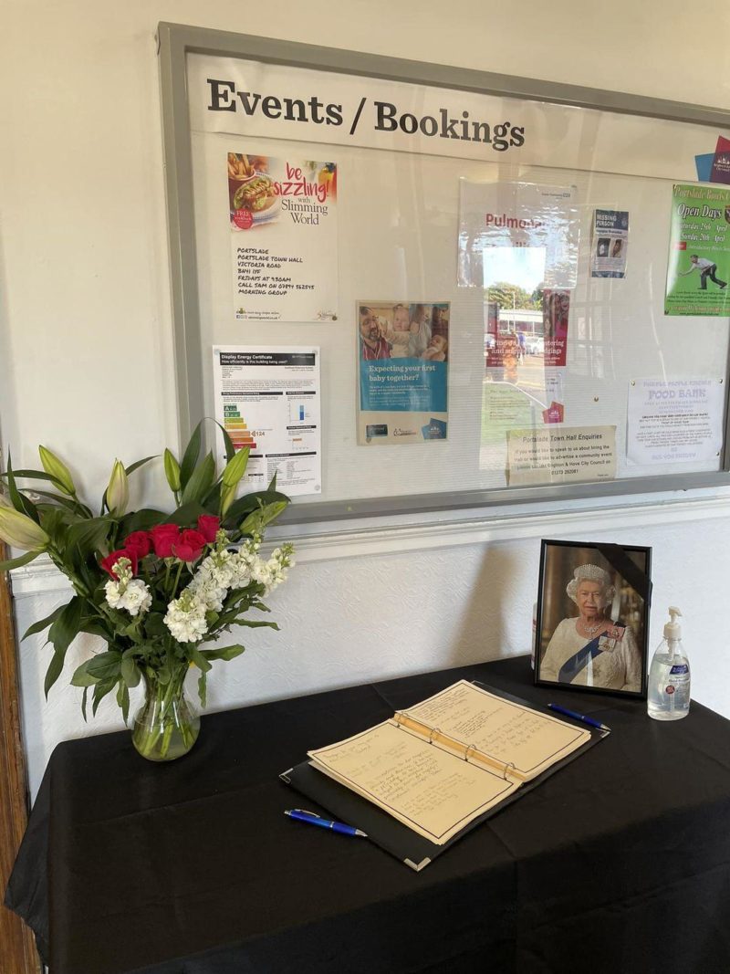 A book of condolences at Portslade Town Hall