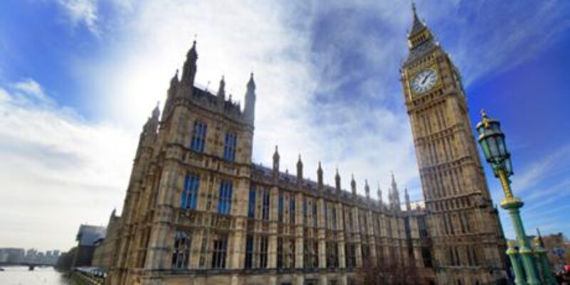 A photo of the Palace of Westminster on a Clear Day.