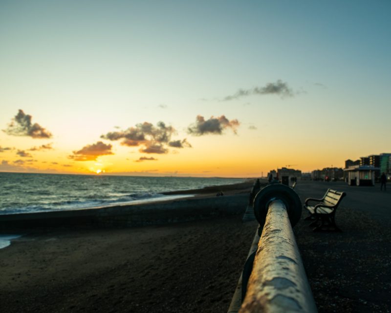 Dawn breaking on the Hove Promenade. 